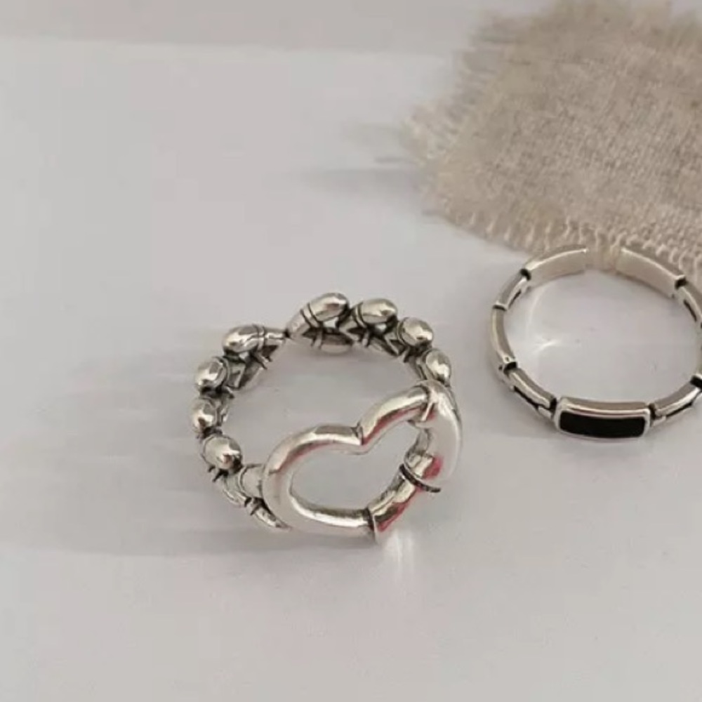 🤍Insta ring HEART ring sterling silver ring - Picture 5 of 5